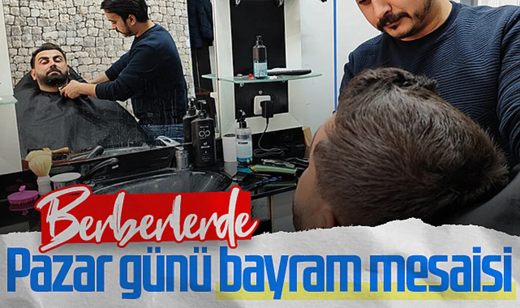 Samsun berberlerinde Pazar günü bayram mesaisi
