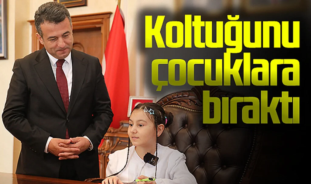 Samsun Büyükşehir Belediye Başkanı Halit Doğan, koltuğunu çocuklara bıraktı