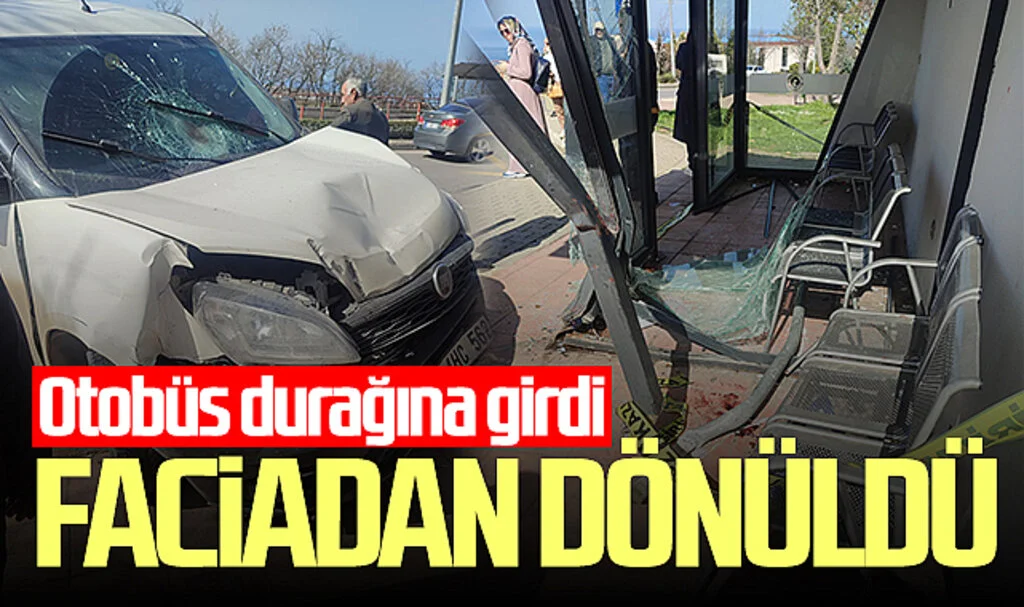 Samsun'da araç otobüs durağına girdi! Faciadan dönüldü...
