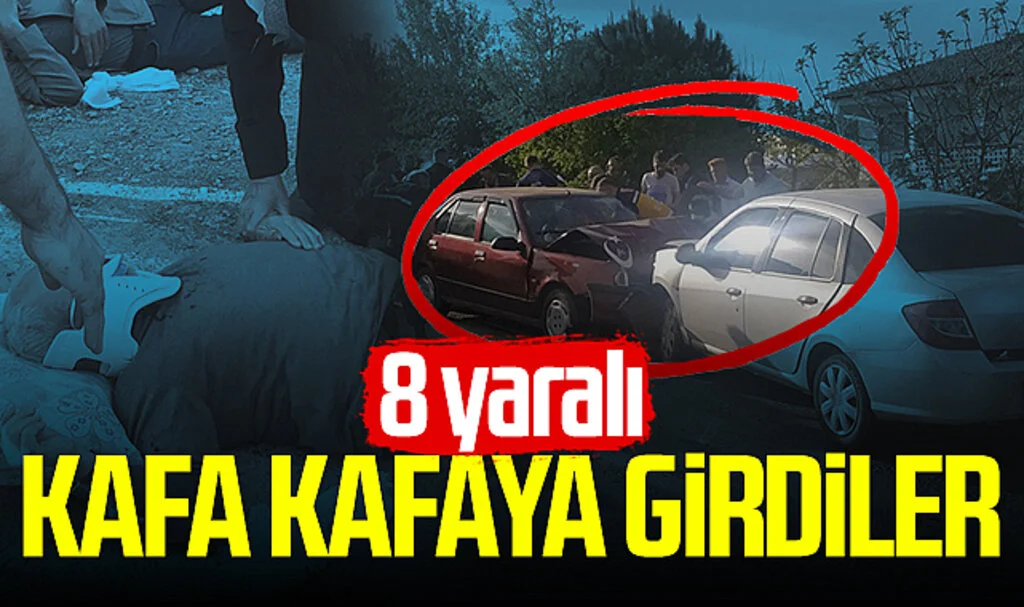 Samsun'da iki araç kafa kafaya çarpıştı! 8 yaralı
