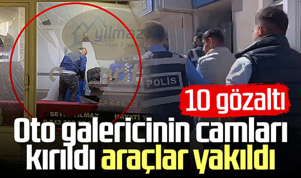 Samsun'da oto galericinin camları kırıldı, araçlar yakıldı! 10 gözaltı...