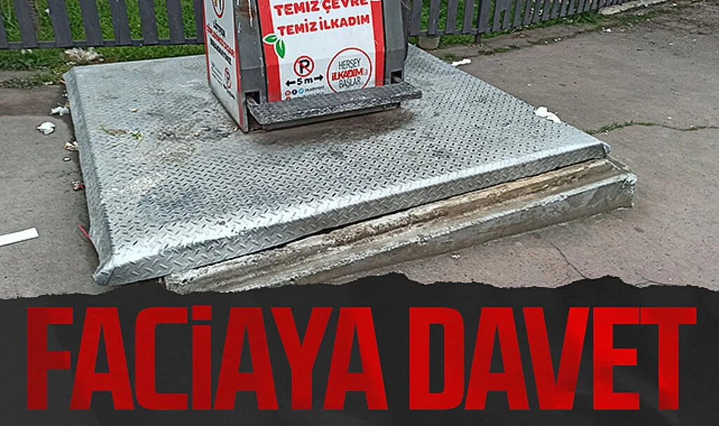 Samsun'da yeraltı çöp konteyneri faciaya davet çıkarıyor