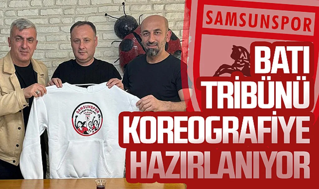 Samsunsporlu Taraftarlar Batı tribününde Koreografiye Hazırlanıyor
