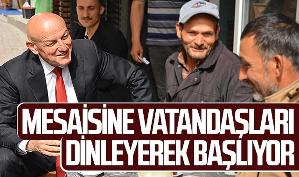 Terme Belediye Başkanı Şenol Kul, mesaisine vatandaşları dinleyerek başlıyor