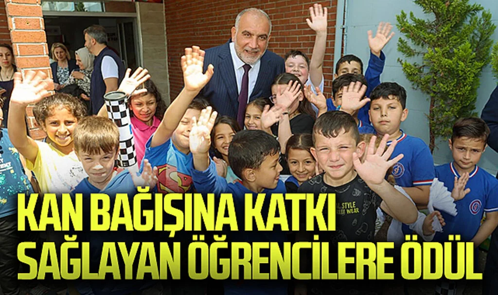 Canik'te kan bağışı yapılmasına katkı sağlayan öğrencilere ödül