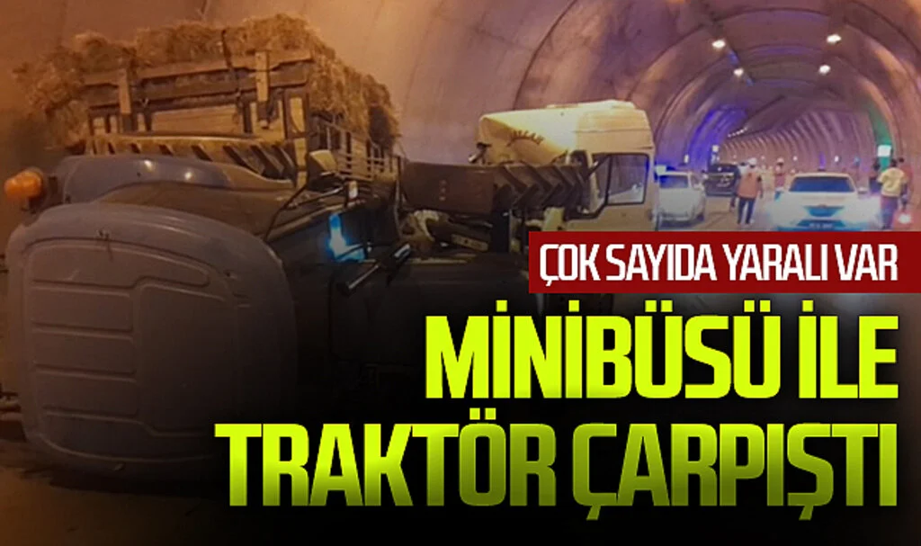 Minibüsü ile traktör çarpıştı: Çok sayıda yaralı var