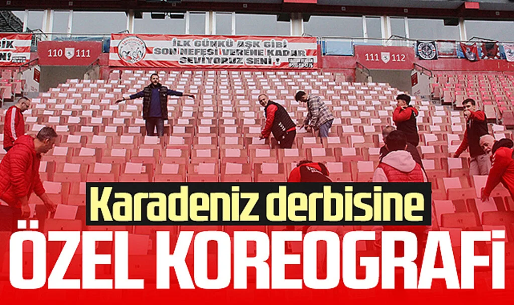 Samsunspor taraftarından Trabzonspor derbisine özel koreografi