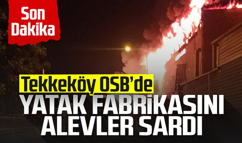 Son Dakika! Tekkeköy Organize Sanayi'de Yatak Fabrikasını Alevler Sardı