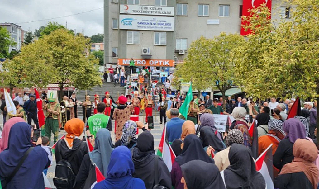 Tekkeköy'de İsrail protestosu
