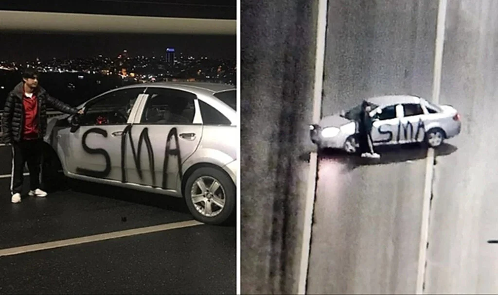 15 Temmuz Şehitler Köprüsü'nde "SMA" Eylemi Yapan Şahıs Tutuklandı