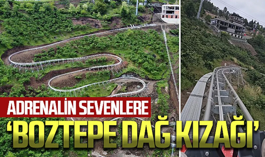 Adrenalini yükselten 'Boztepe Dağ Kızağı'