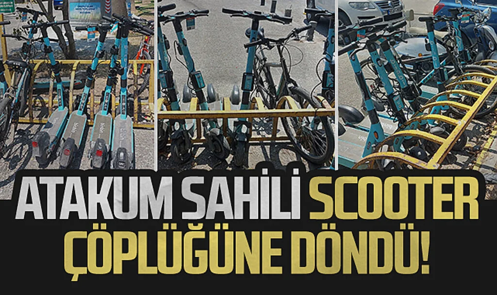 Atakum sahili scooter çöplüğüne döndü!