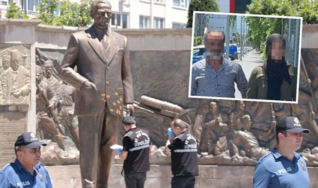 Atatürk Anıtı'na çirkin saldırı