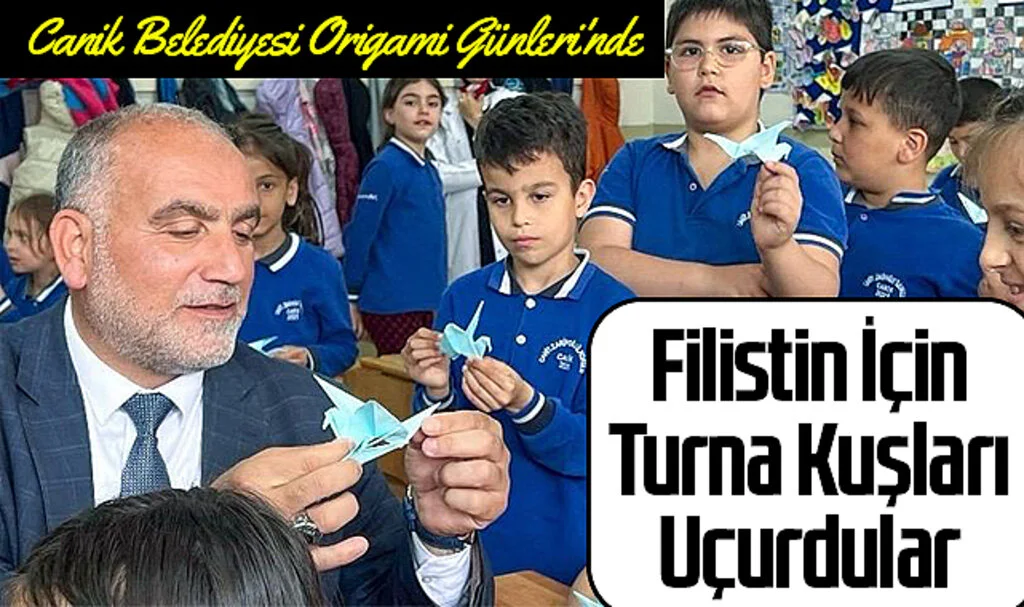 Canik Belediyesi Origami Günleri'nde Filistin İçin Turna Kuşları Uçurdular