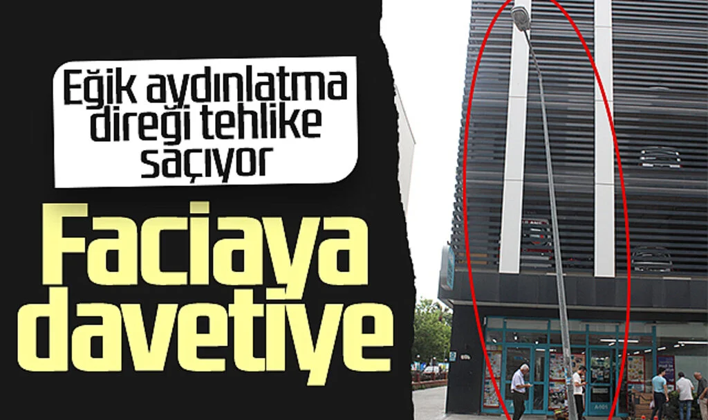 Samsun'da Eğik Aydınlatma Direği Tehlike Saçıyor: Vatandaşlar Endişeli
