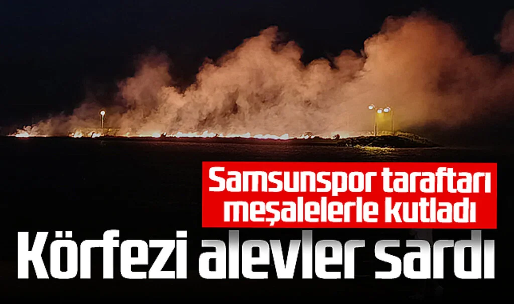 Son Dakika! Samsunspor Taraftarı Meşalelerle Kutladı! Körfezi Alevler Sardı...