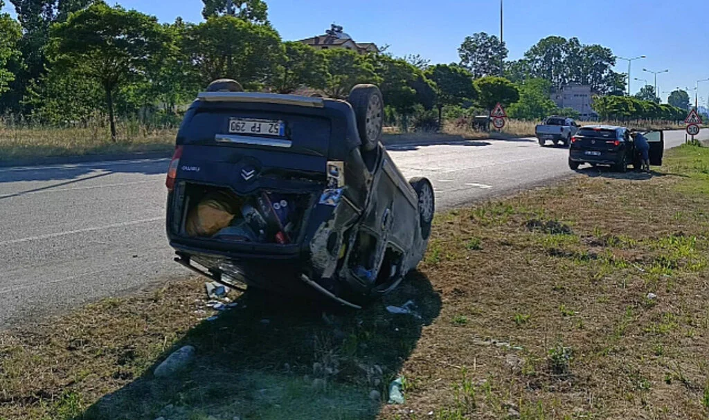 Terme'deki trafik kazasında 1 kişi yaralandı 