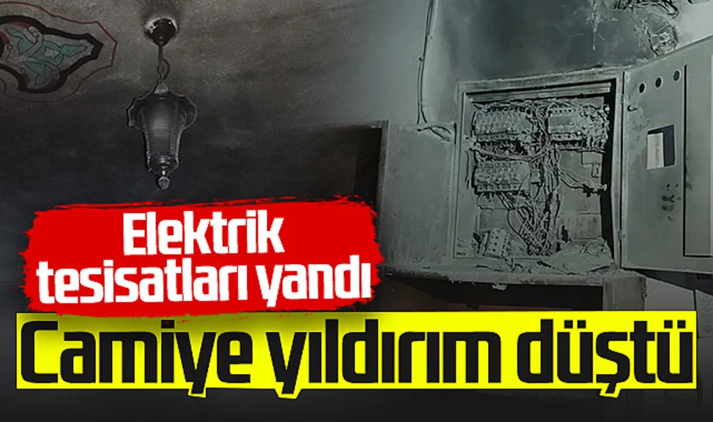 Bafra'da Camiye Yıldırım Düştü! 