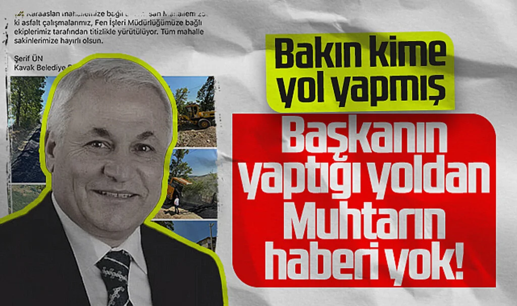 Kavak'ta Başkanın Yol Reklamı Sosyal Medyayı Karıştırdı
