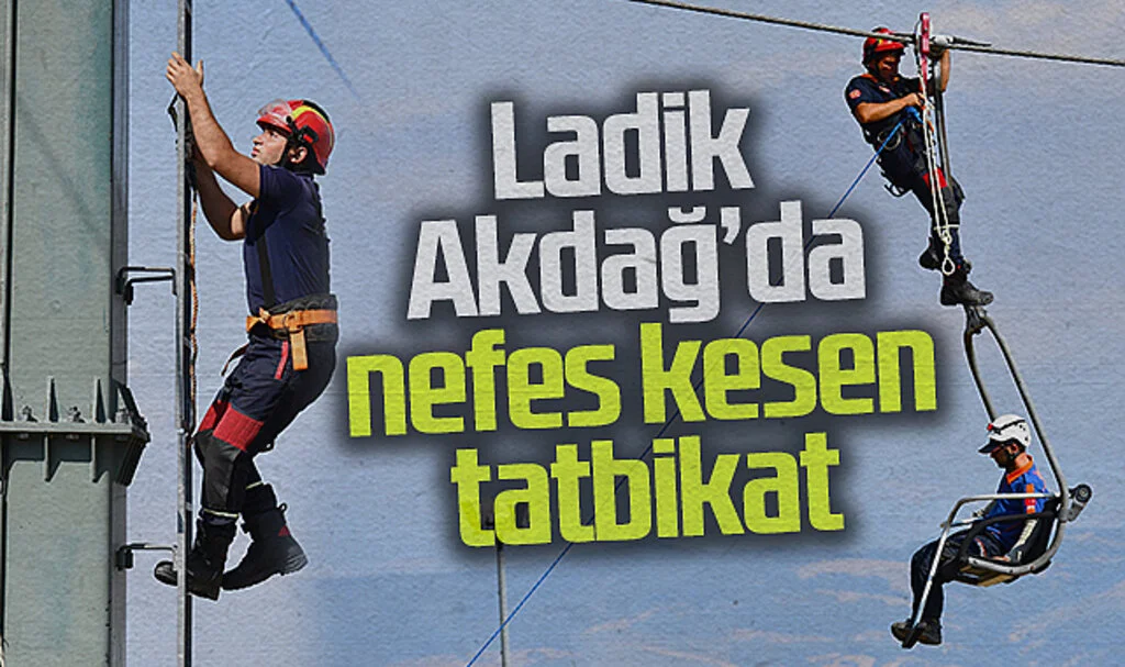 Ladik Akdağ Kayak Merkezi'nde Teleferik Kurtarma Tatbikatı Gerçekleştirildi