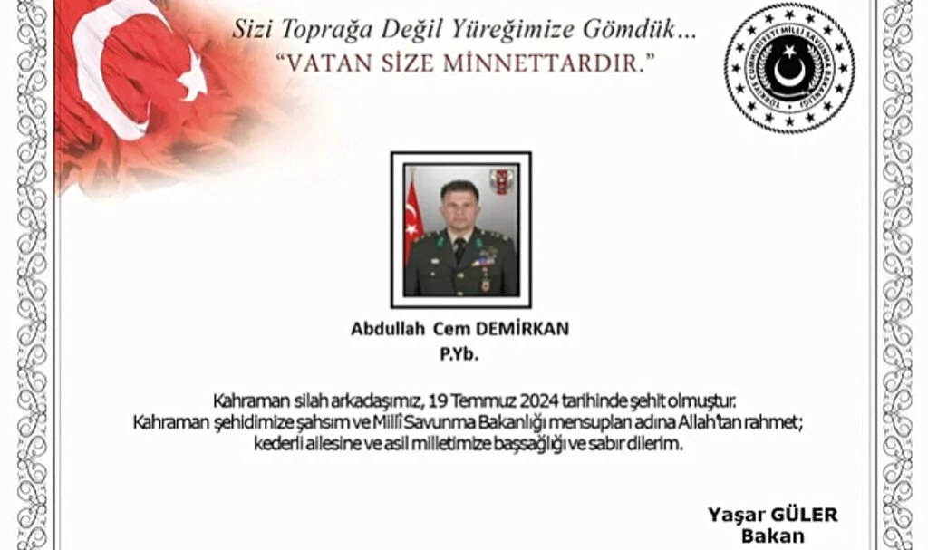 Pençe Kilit Operasyonu'nda Yaralanan Yarbay Şehit Oldu