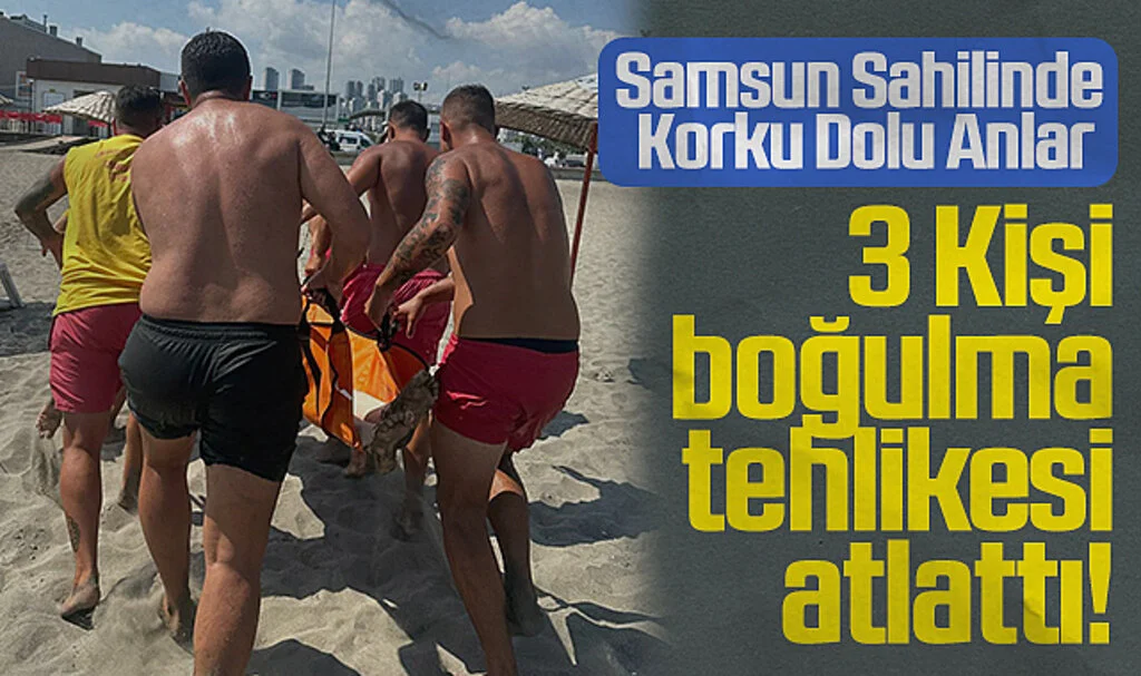 Samsun'da Denizde Boğulma Tehlikesi Geçiren 3 Kişi Kurtarıldı