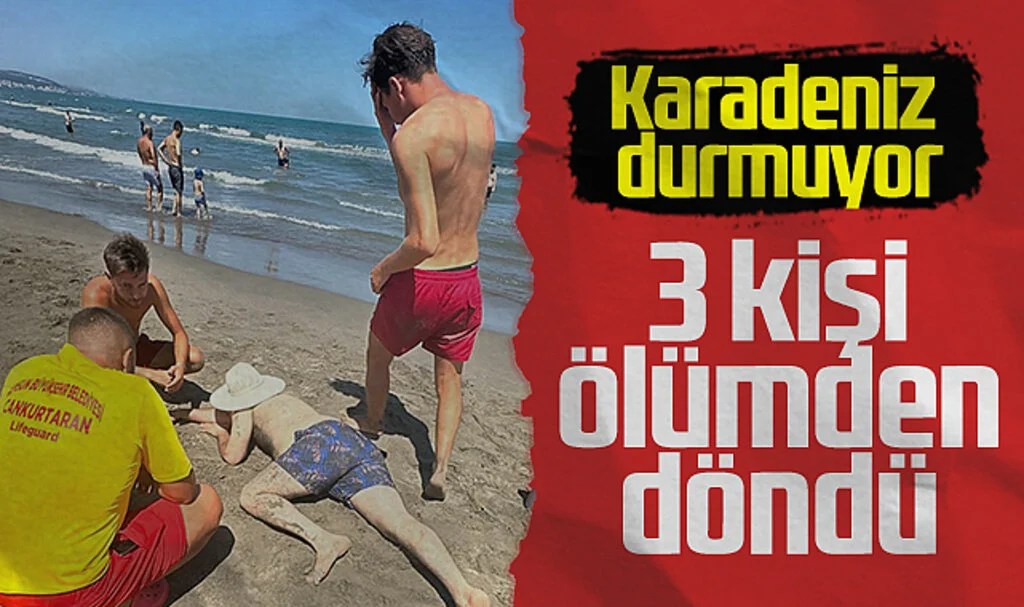 Samsun'da Denize Giren 3 Kişi Boğulma Tehlikesi Geçirdi