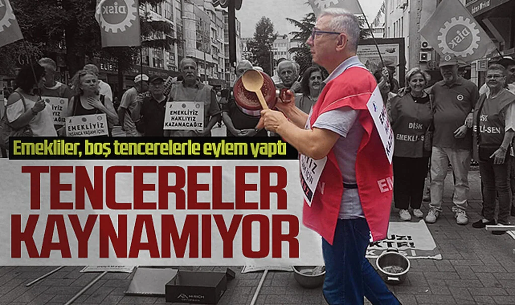 Samsun'da emekliler, boş tencerelerle eylem yaptı 