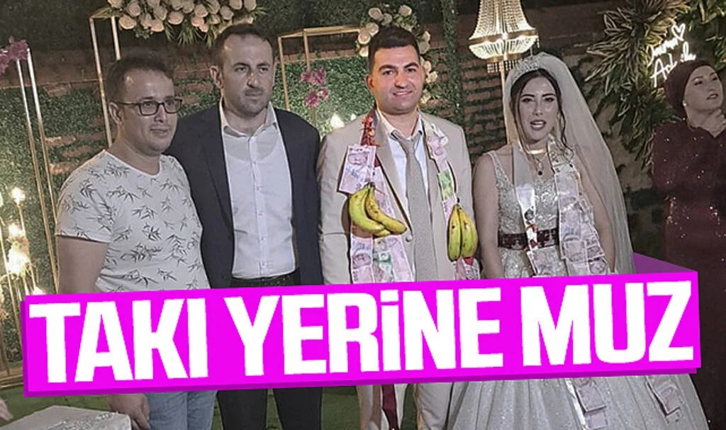 Samsun'da İlginç Olay! Damada Takı Yerine Muz Taktı!