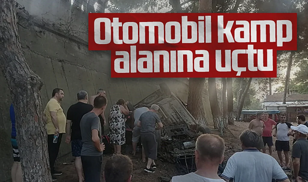Samsun'da otomobil kamp alanına uçtu: 1 yaralı