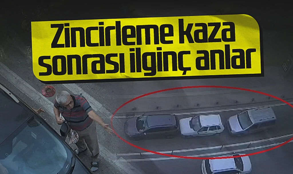 Samsun'da Zincirleme Kaza Sonrası İlginç Anlar Kameralara Yansıdı