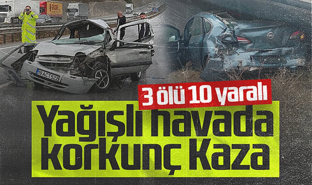 Samsun-Ankara Yolunda Feci Kaza: 3 Ölü, 10 Yaralı