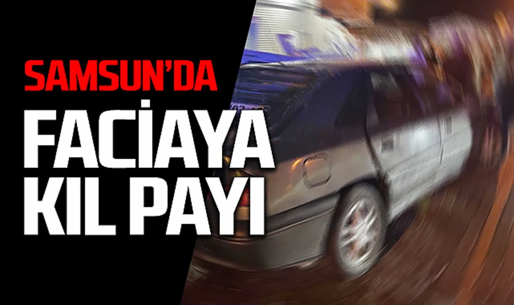 Samsun’da Kontrolden Çıkan Araç Kaza Yaptı, Facia Kıl Payı Atlatıldı