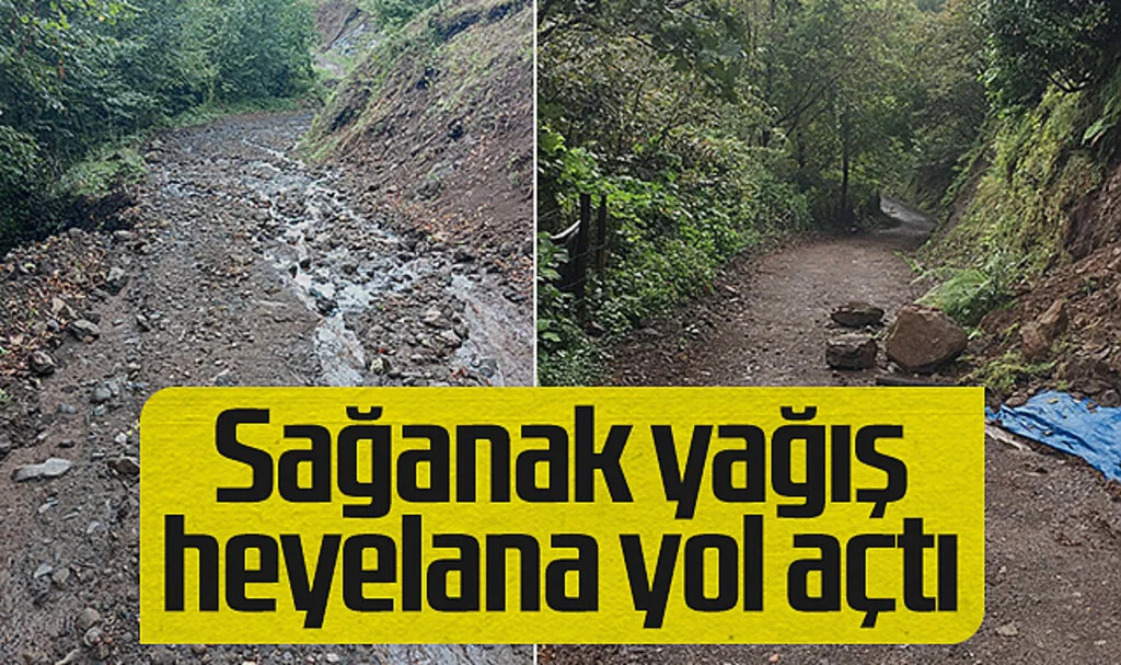 Samsun'da Sağanak Yağış Heyelana Neden Oldu, Yollar Kapandı