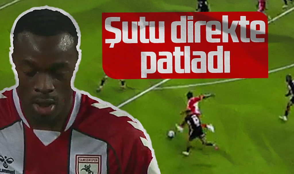 Samsunspor'da Bola'nın Şutu Direkte Patladı