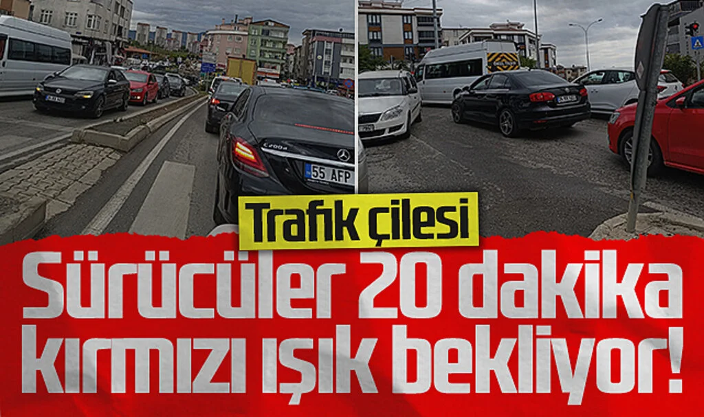 İlkadım'da Trafik Çilesi: Sürücüler 20 Dakika Kırmızı Işıkta Bekliyor