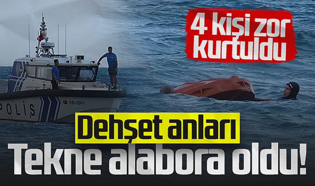 Samsun'da Dehşet Anları! Tekne Alabora Oldu: 4 Kişi Zor Kurtuldu...