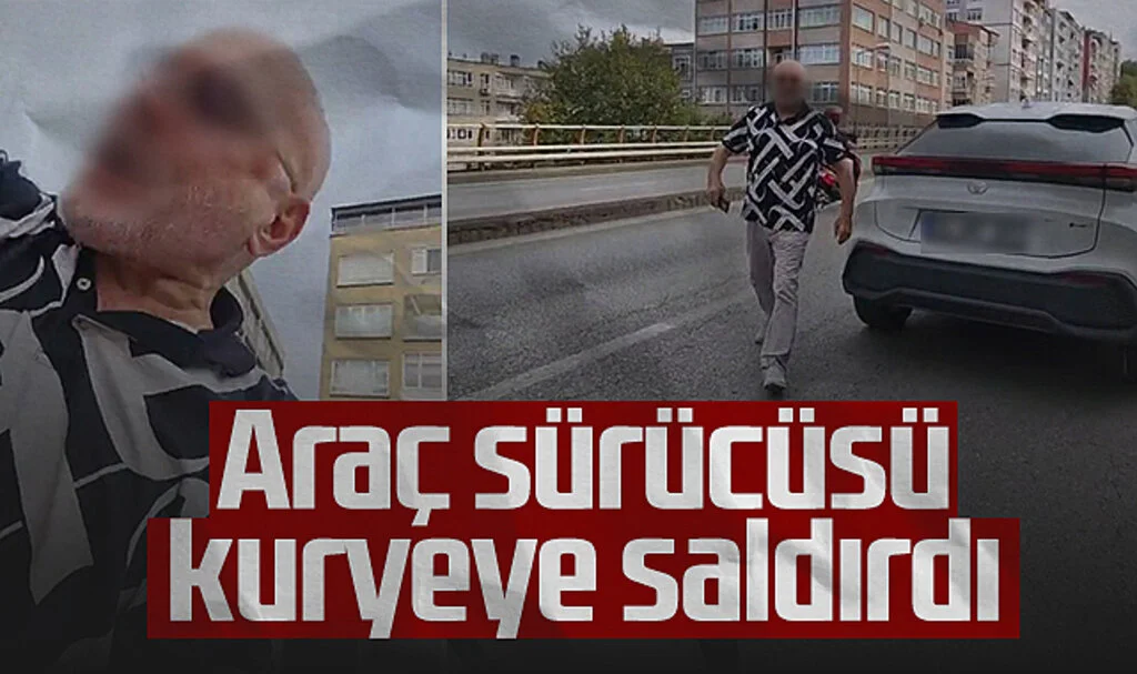Samsun'da Trafikte Şiddet! Araç Sürücüsü Kuryeye Saldırdı
