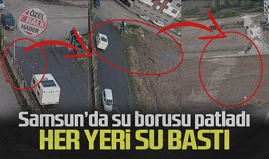 Samsun Pelitköy'de Su Borusu Patladı, Tarlalar Göle Döndü!