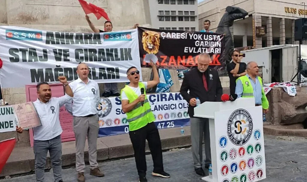 Staj ve Çıraklık Mağdurları Ankara'da Seslerini Yükseltti: 'Bizi çocukken kandırmışlar'