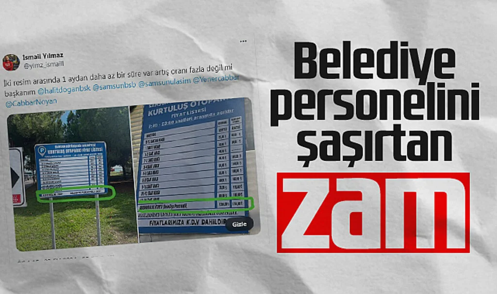 Belediye personelini şaşırtan zam 