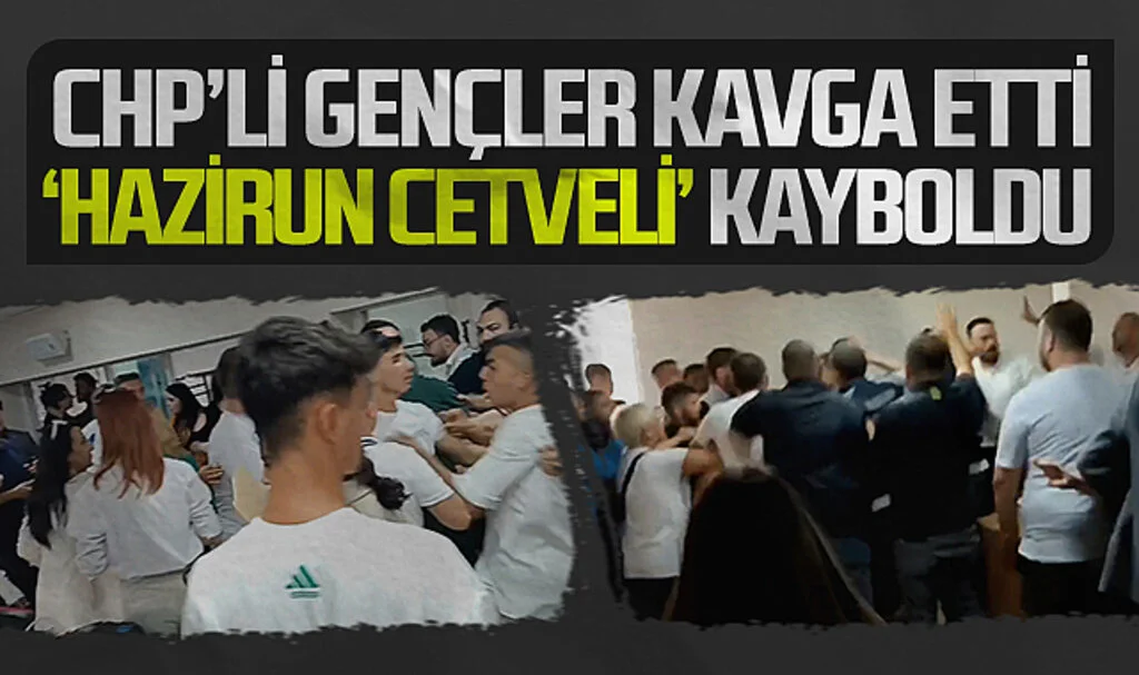 Samsun'da CHP'li gençler kavga etti 'hazirun cetveli' kayboldu