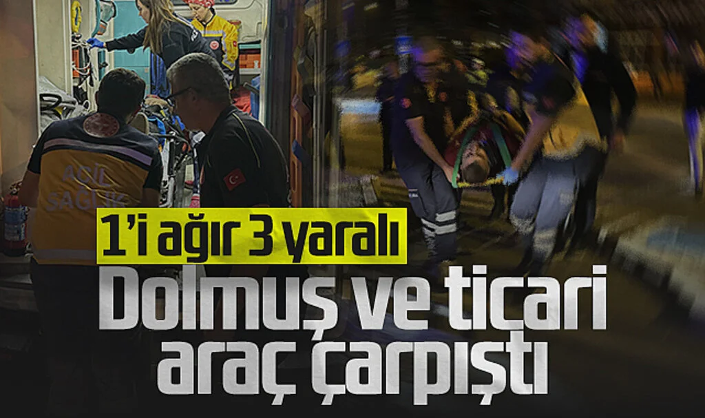 Samsun'da Dolmuş ve Ticari Araç Çarpıştı! 1'i Ağır 3 Yaralı...