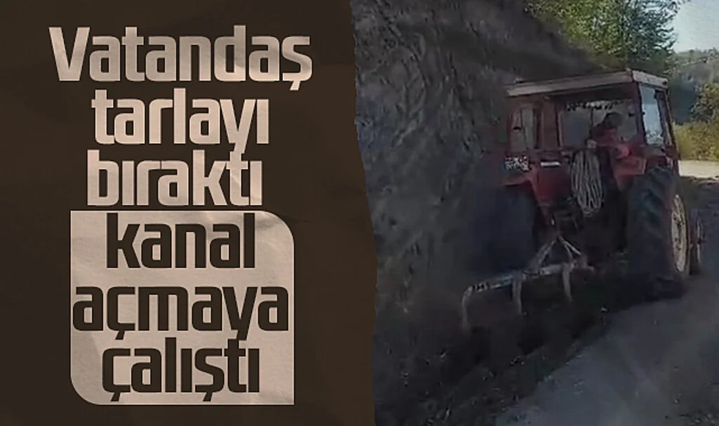 Samsun'da Vatandaş Tarlayı Bıraktı Kanal Açmaya Çalıştı