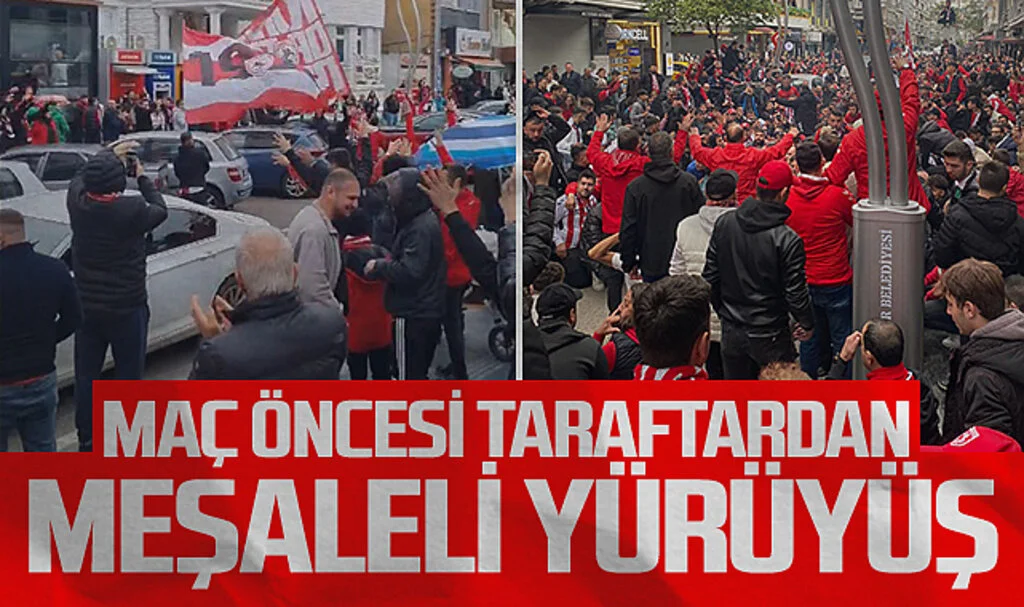 Samsunspor Taraftarlarından Fenerbahçe Maçı Öncesi Meşaleli Yürüyüş