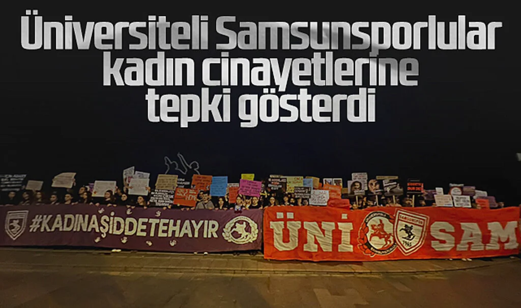 Üniversiteli Samsunsporlular Kadın Cinayetlerine Karşı Yürüdü
