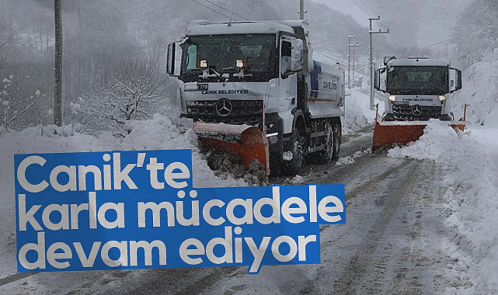Canik Belediyesi Karla Mücadeleye Devam Ediyor