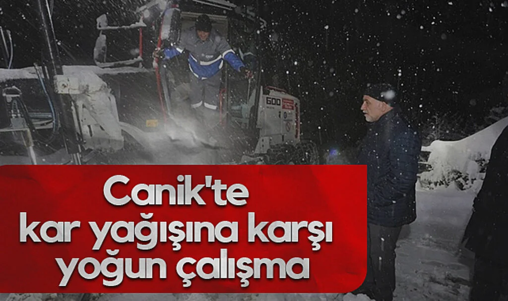 Canik'te Kar Yağışına Karşı Yoğun Çalışma
