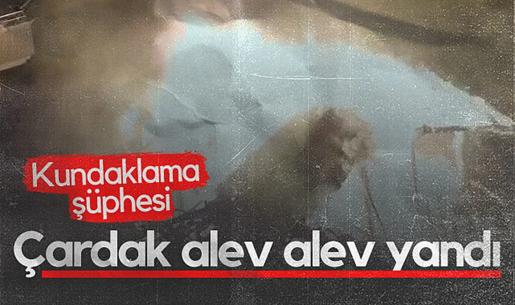Samsun'da Apartman Bahçesindeki Çardakta Gece Yangını