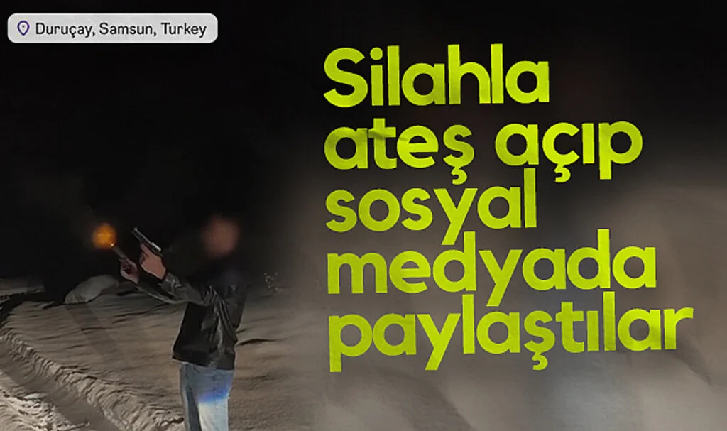 Silahla ateş açıp sosyal medyada paylaştılar